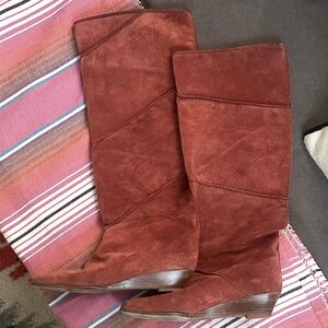 Vintage Anne Klein Suede Knee High Boots Size 9.5 N